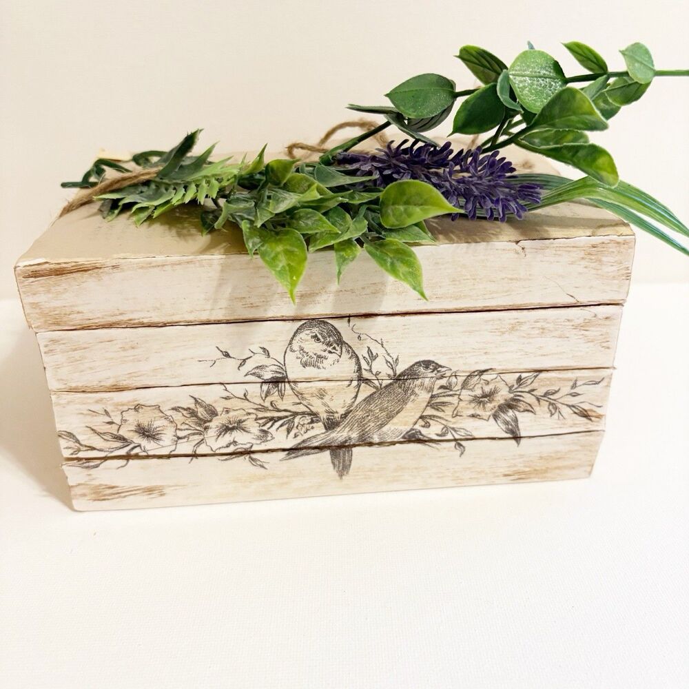 Handmade Book Decor Vintage Style Lavender Birds Cottagecore Romantic Shabby
